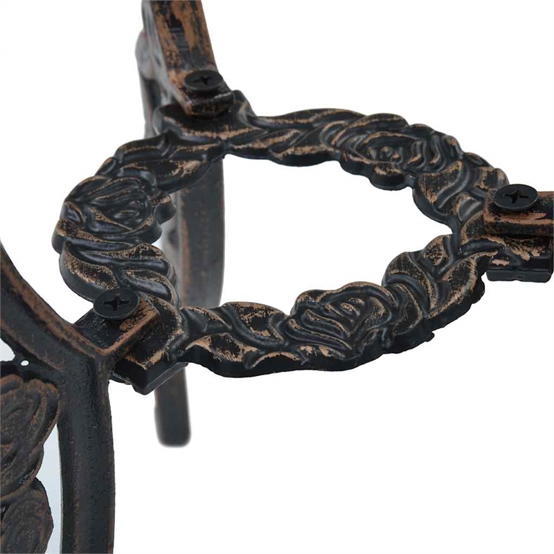 vidaXL 3 Piece Bistro Set Cast Aluminum Bronze