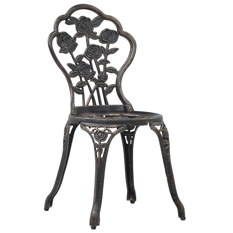 vidaXL 3 Piece Bistro Set Cast Aluminum Bronze