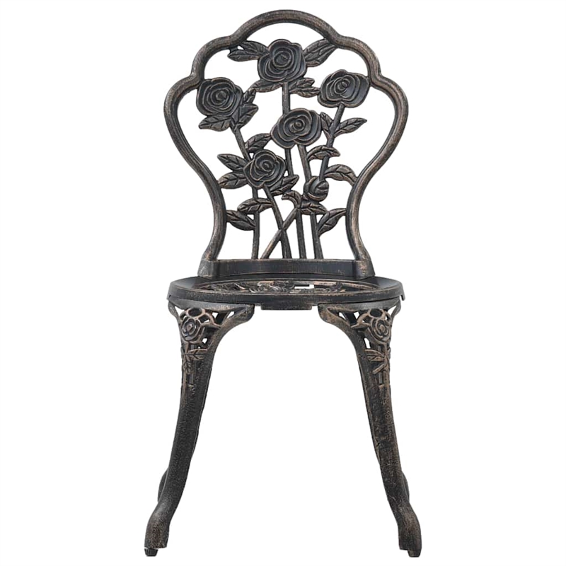 vidaXL 3 Piece Bistro Set Cast Aluminum Bronze