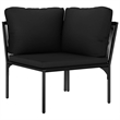 vidaXL 3 Piece Patio Lounge Set with Cushions Black PVC