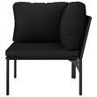 vidaXL 3 Piece Patio Lounge Set with Cushions Black PVC