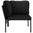 vidaXL 3 Piece Patio Lounge Set with Cushions Black PVC