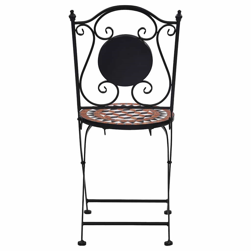 vidaXL 3 Piece Mosaic Bistro Set Ceramic Tile Terracotta
