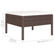 vidaXL 6 Piece Patio Lounge Set with Cushions Poly Rattan Brown