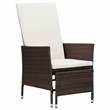 vidaXL 3 Piece Patio Lounge Set with Cushions Poly Rattan Brown