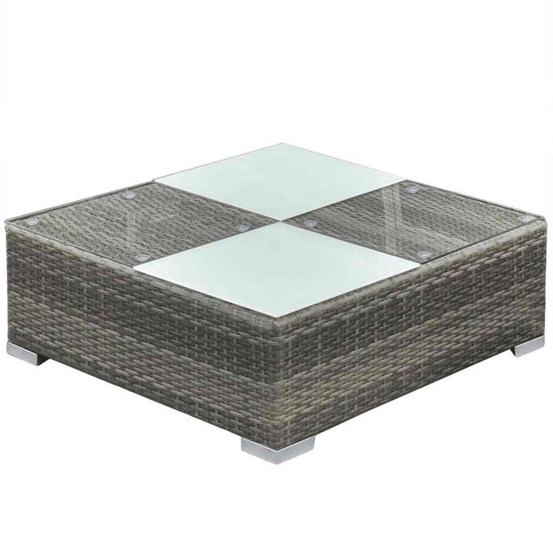vidaXL 5 Piece Patio Lounge Set with Cushions Poly Rattan Gray