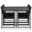 vidaXL 7 Piece Patio Dining Set with Cushions Poly Rattan Black