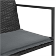 vidaXL 7 Piece Patio Dining Set with Cushions Poly Rattan Black