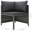 vidaXL 3 Piece Patio Lounge Set with Cushions Poly Rattan Gray