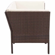 vidaXL 6 Piece Patio Lounge Set with Cushions Poly Rattan Brown