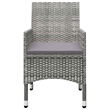 vidaXL 3 Piece Patio Bistro Set Poly Rattan and Tempered Glass Gray