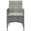vidaXL 3 Piece Patio Bistro Set Poly Rattan and Tempered Glass Gray
