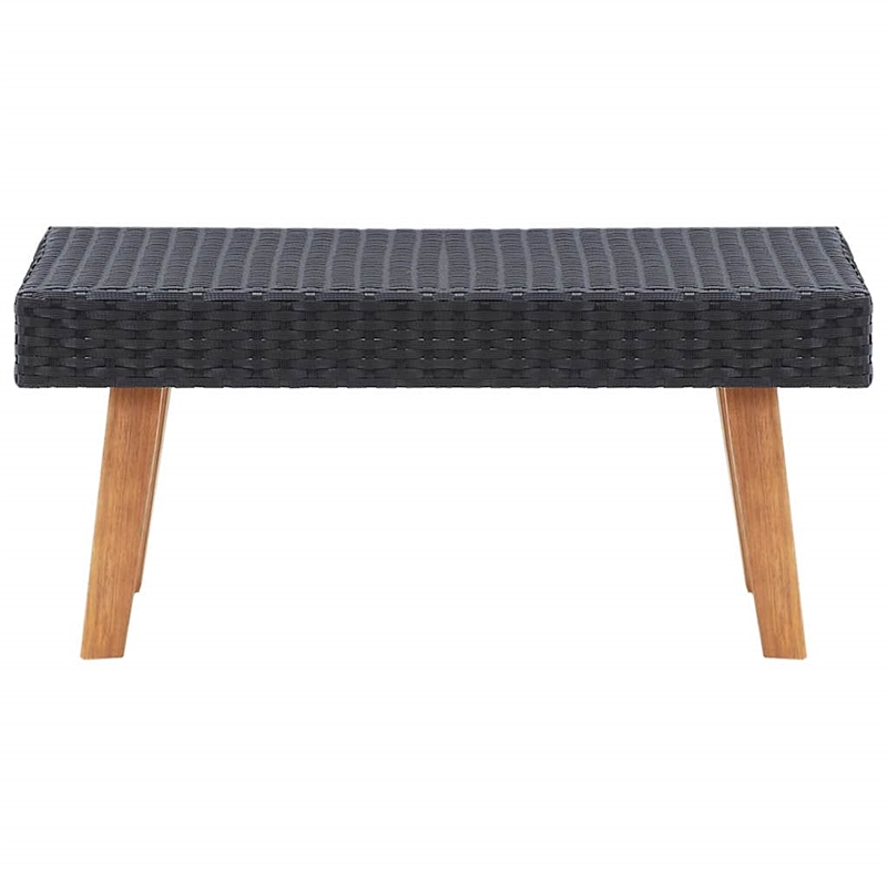 vidaXL 2 Piece Patio Lounge Set with Cushions Poly Rattan Black