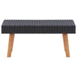 vidaXL 2 Piece Patio Lounge Set with Cushions Poly Rattan Black