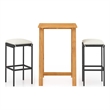 vidaXL 3 Piece Patio Bar Set with Cushions Black