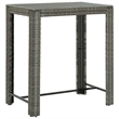 vidaXL 5 Piece Patio Bar Set Gray Poly Rattan&Solid Wood Acacia