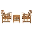vidaXL 3 Piece Patio Lounge Set Solid Acacia Wood