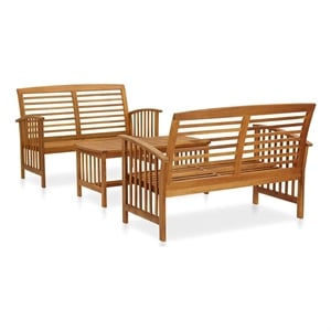 vidaXL 3 Piece Patio Lounge Set Solid Acacia Wood