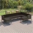 vidaXL 9 Piece Patio Lounge Set with Cushions Poly Rattan Gray