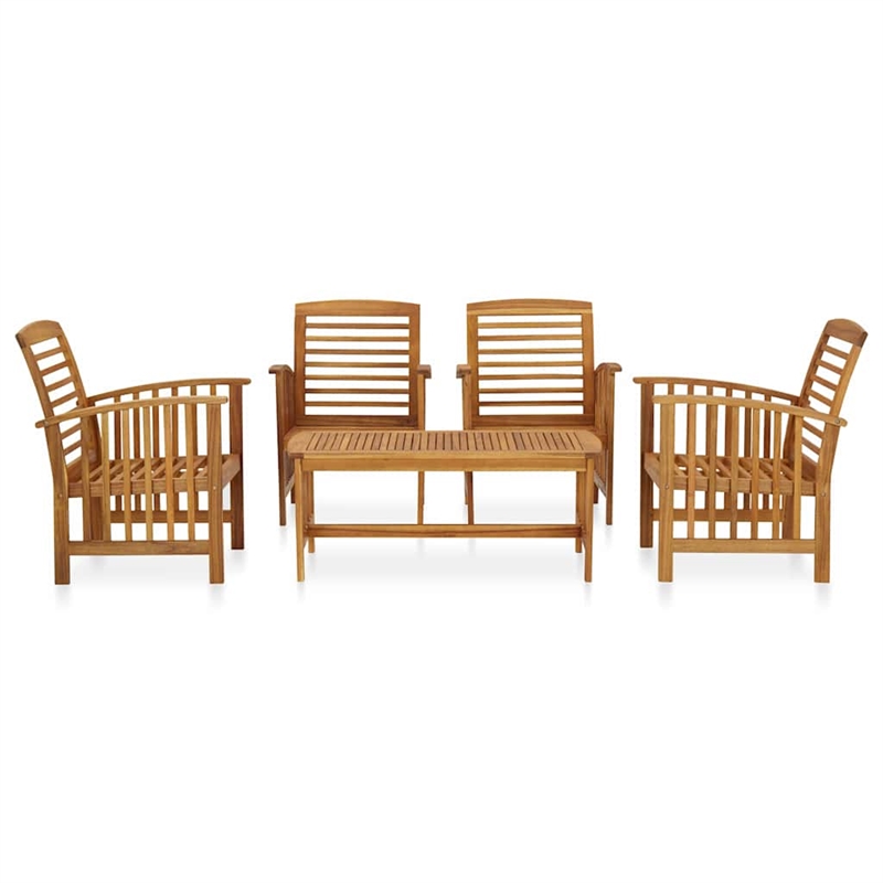 vidaXL 5 Piece Patio Lounge Set Solid Acacia Wood
