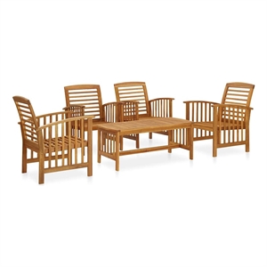 vidaXL 5 Piece Patio Lounge Set Solid Acacia Wood