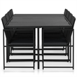 vidaXL 9 Piece Patio Dining Set with Cushions Poly Rattan Black