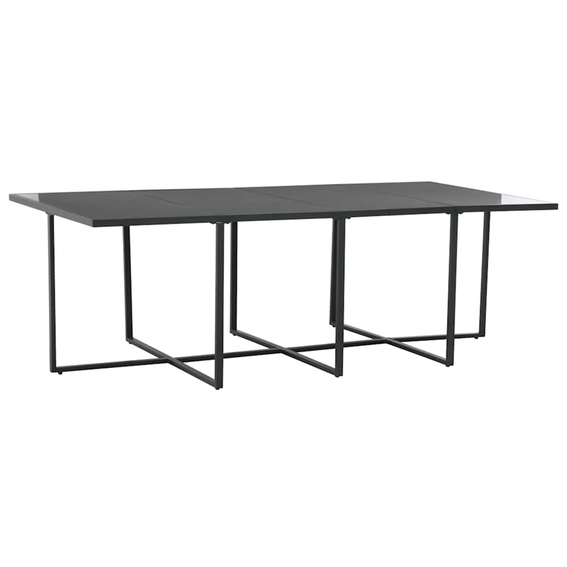 vidaXL 9 Piece Patio Dining Set with Cushions Poly Rattan Black