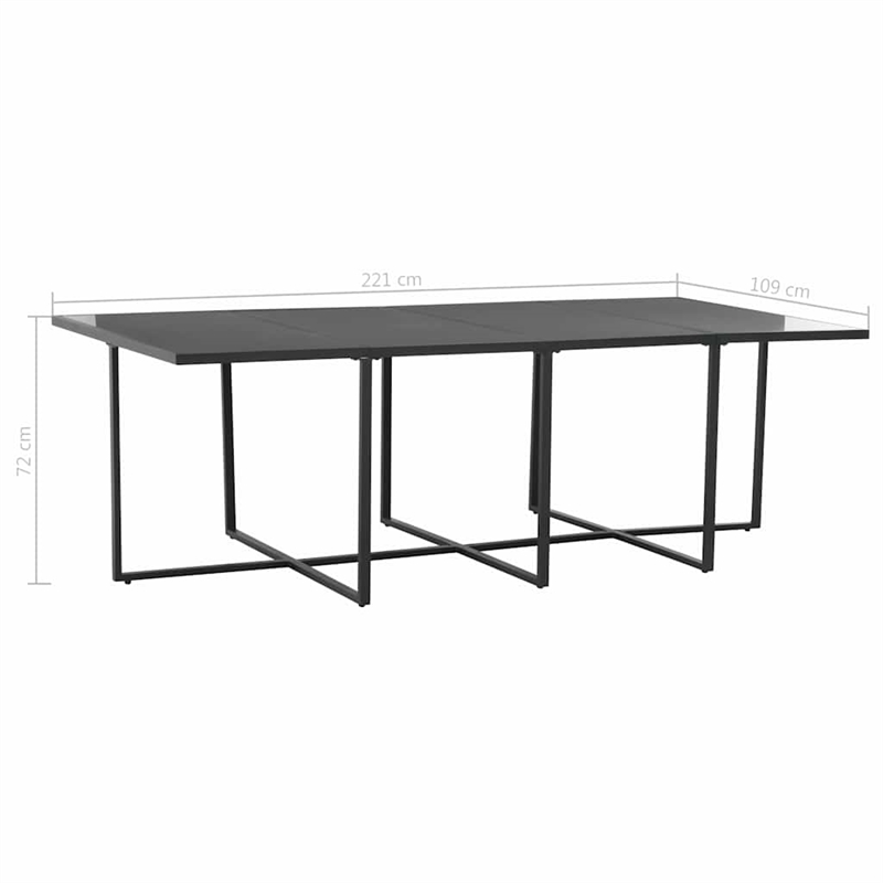 vidaXL 9 Piece Patio Dining Set with Cushions Poly Rattan Black