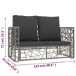 vidaXL 2 Piece Patio Lounge Set with Cushions Poly Rattan Gray