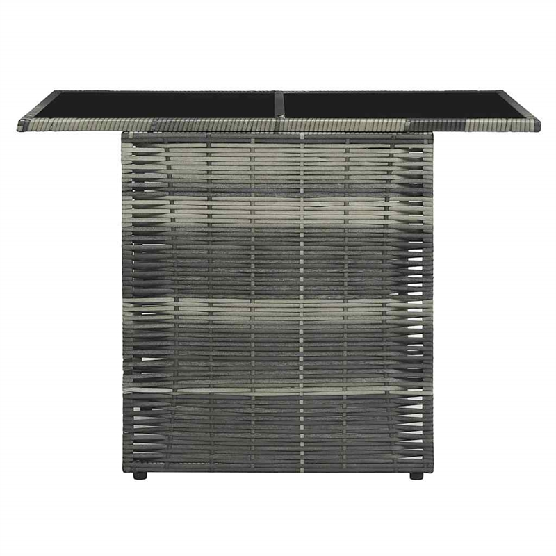 vidaXL 3 Piece Bistro Set with Cushions Poly Rattan Gray