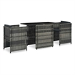vidaXL 3 Piece Bistro Set with Cushions Poly Rattan Gray