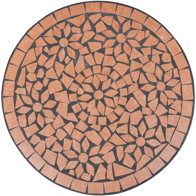 vidaXL 3 Piece Bistro Set Ceramic Tile Terracotta