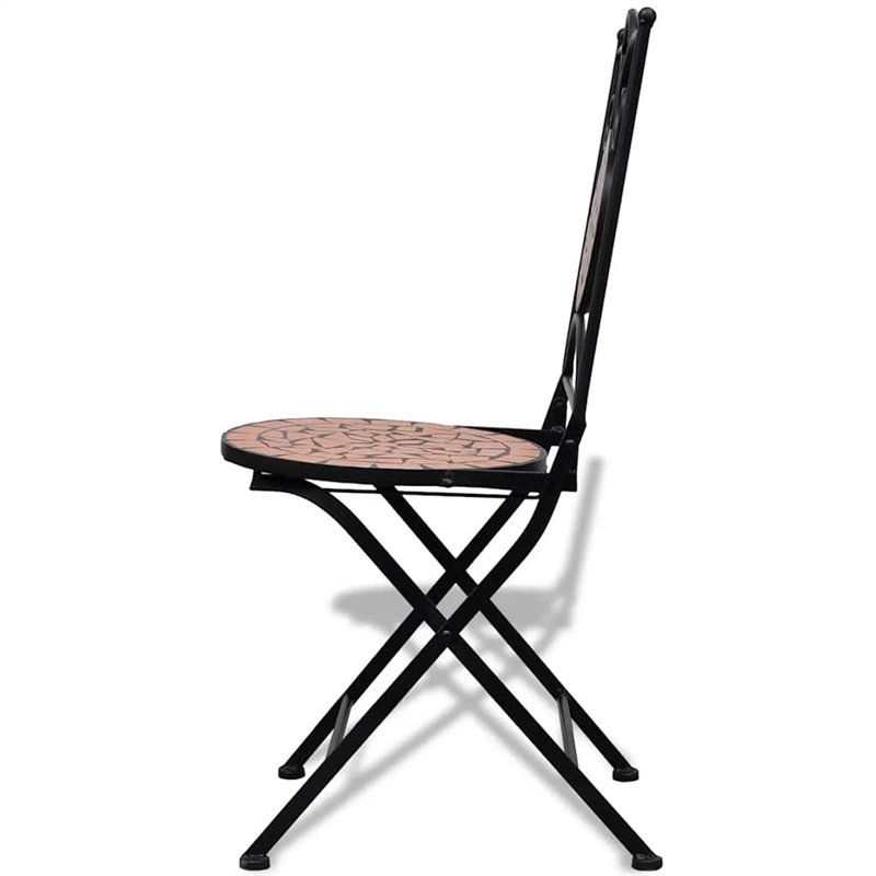 vidaXL 3 Piece Bistro Set Ceramic Tile Terracotta