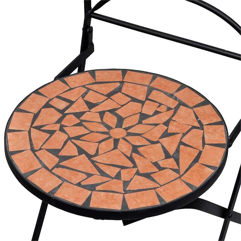 vidaXL 3 Piece Bistro Set Ceramic Tile Terracotta