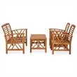 vidaXL 4 Piece Patio Lounge Set Solid Acacia Wood
