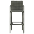 vidaXL 3 Piece Patio Bar Set Poly Rattan Gray