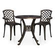 vidaXL 3 Piece Bistro Set Cast Aluminum Bronze