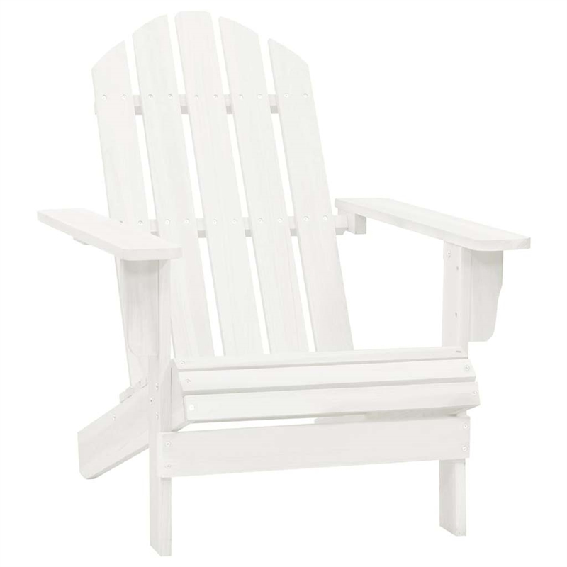 vidaXL Patio Adirondack Chair with Table Solid Fir Wood White