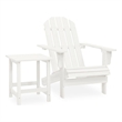 vidaXL Patio Adirondack Chair with Table Solid Fir Wood White