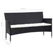 vidaXL 5 Piece Patio Lounge Set With Cushions Poly Rattan Black