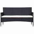 vidaXL 5 Piece Patio Lounge Set With Cushions Poly Rattan Black