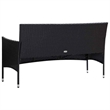 vidaXL 5 Piece Patio Lounge Set With Cushions Poly Rattan Black