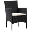 vidaXL 5 Piece Patio Lounge Set With Cushions Poly Rattan Black