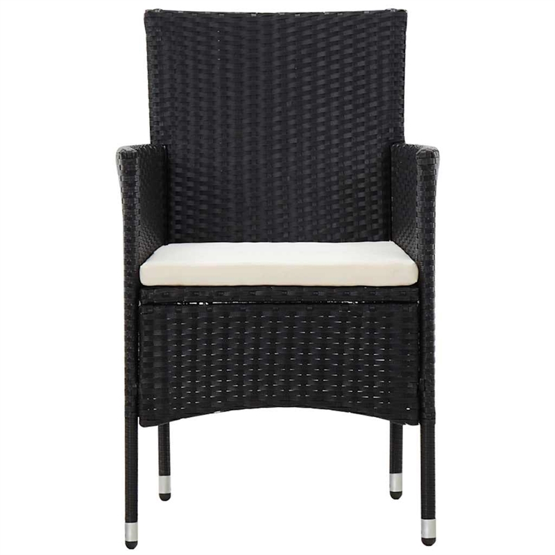 vidaXL 5 Piece Patio Lounge Set With Cushions Poly Rattan Black