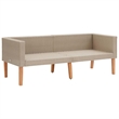 vidaXL 3 Piece Patio Lounge Set with Cushions Poly Rattan Beige