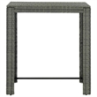 vidaXL 5 Piece Patio Bar Set with Cushions Poly Rattan Gray