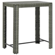 vidaXL 7 Piece Patio Bar Set with Cushions Poly Rattan Gray
