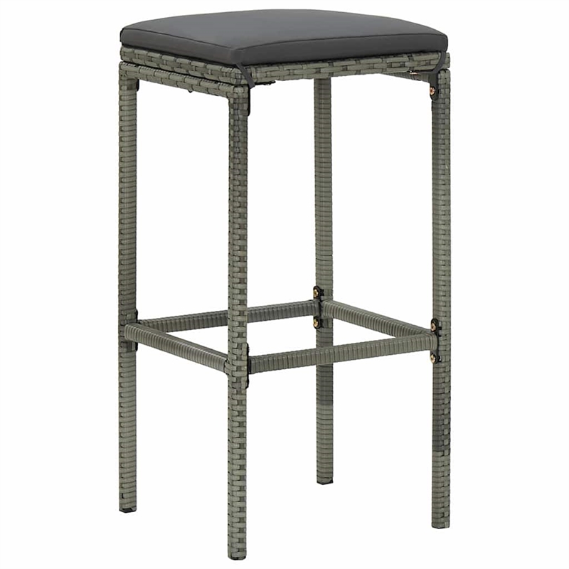 vidaXL 9 Piece Patio Bar Set with Cushions Gray