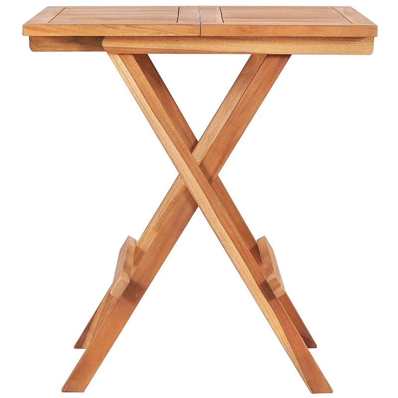 vidaXL 3 Piece Bistro Set with Cream Cushions Solid Teak Wood