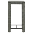 vidaXL 3 Piece Patio Bar Set with Cushions Poly Rattan Gray